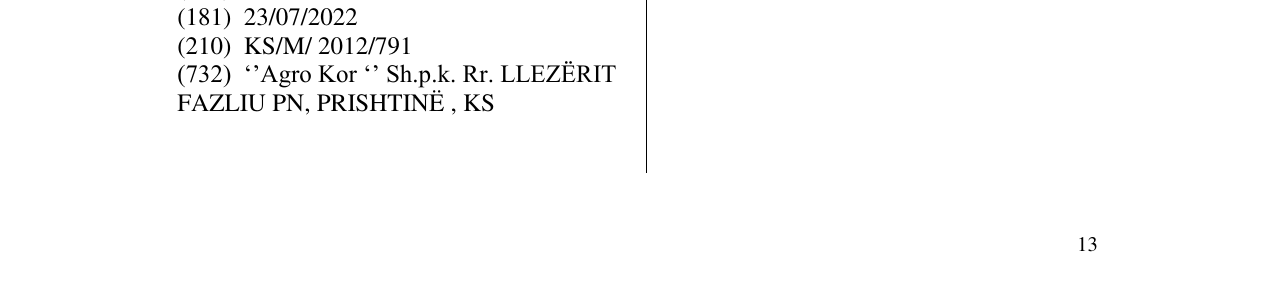 Zëri i markës AGROKOR në buletin