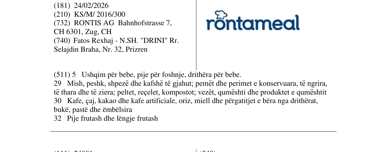 Zëri i markës rontameal në buletin