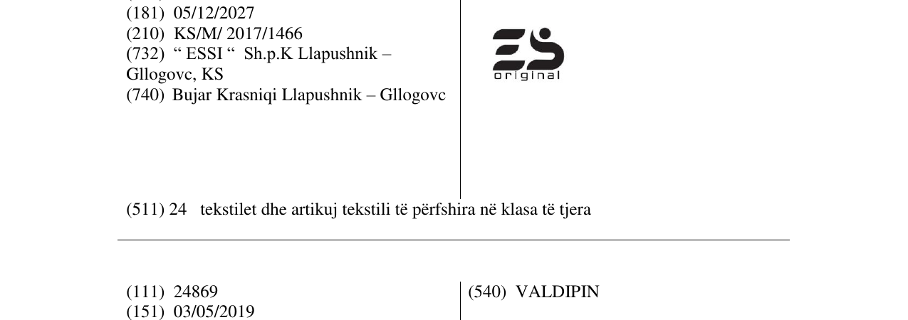 Zëri i markës Markë figurative në buletin
