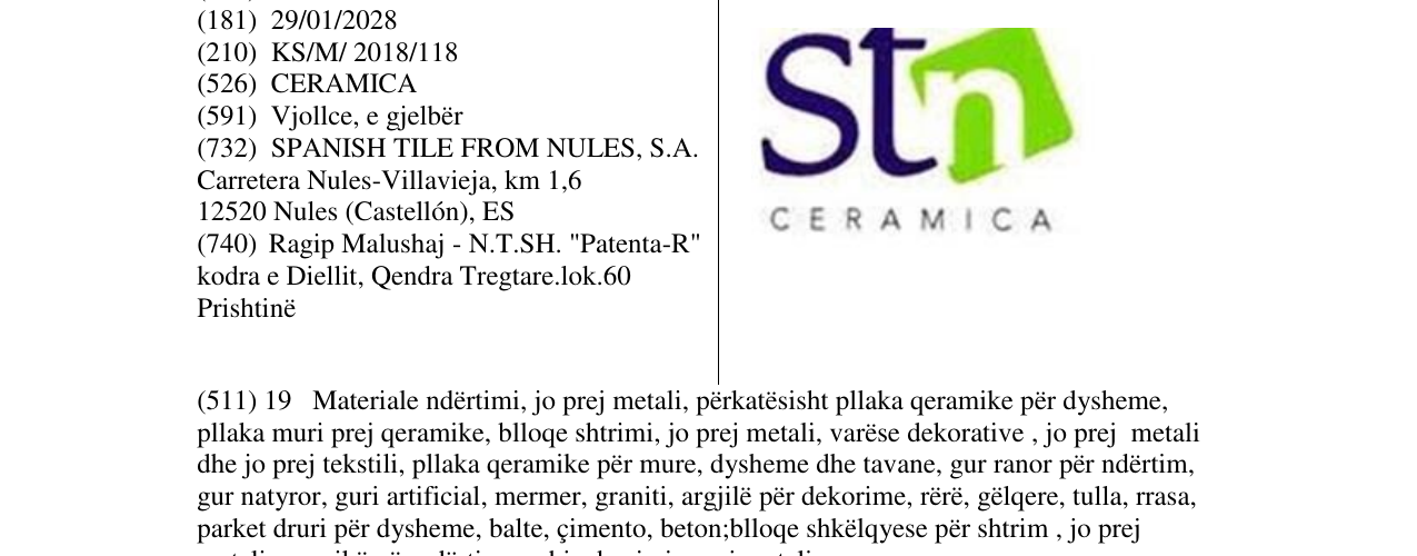 Zëri i markës stn ceramica në buletin