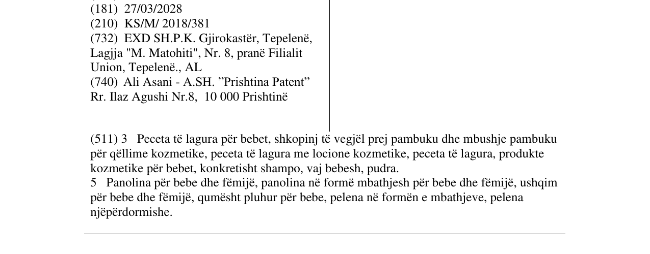 Zëri i markës VIP BABY SENSITIVE në buletin