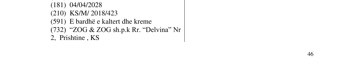 Zëri i markës Novela në buletin