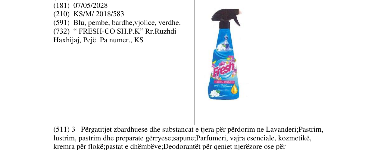 Zëri i markës Fresh Air në buletin