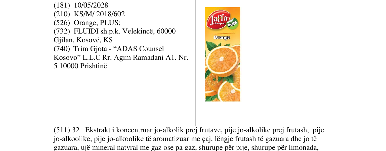 Zëri i markës JC Orange në buletin