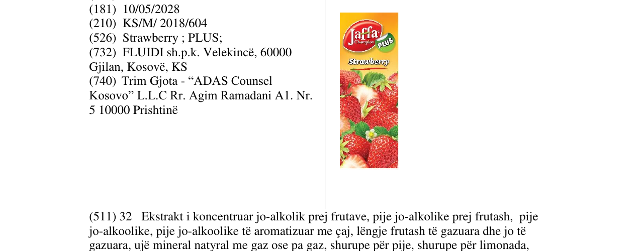Zëri i markës JC Strawberry në buletin