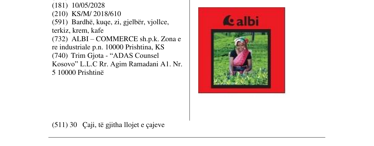 Zëri i markës albi çaj në buletin