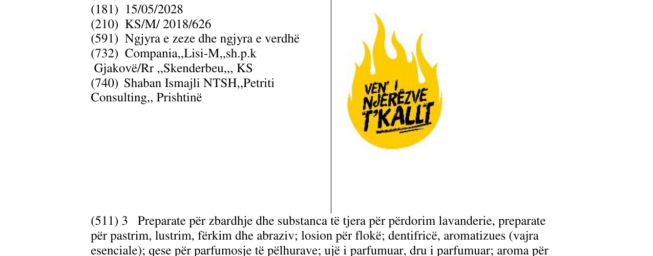 Zëri i markës VEN I NJERZVE T'KALLT në buletin