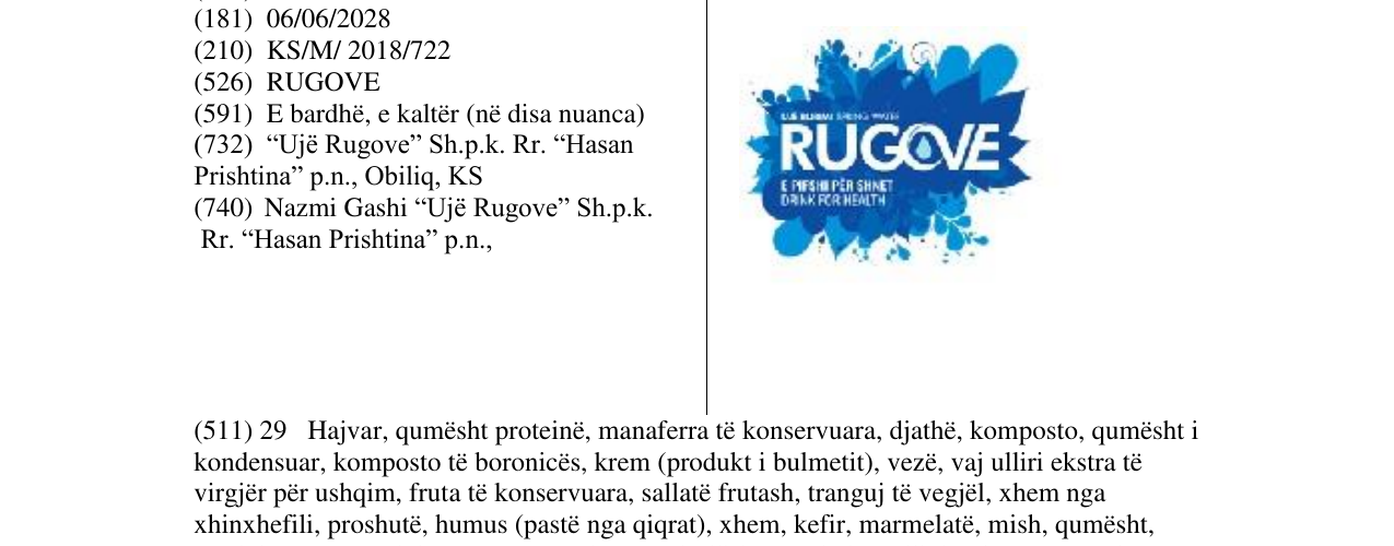 Zëri i markës RUGOVE në buletin