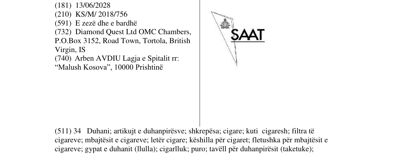 Zëri i markës SAAT në buletin