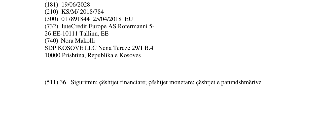 Zëri i markës IUTECREDIT në buletin