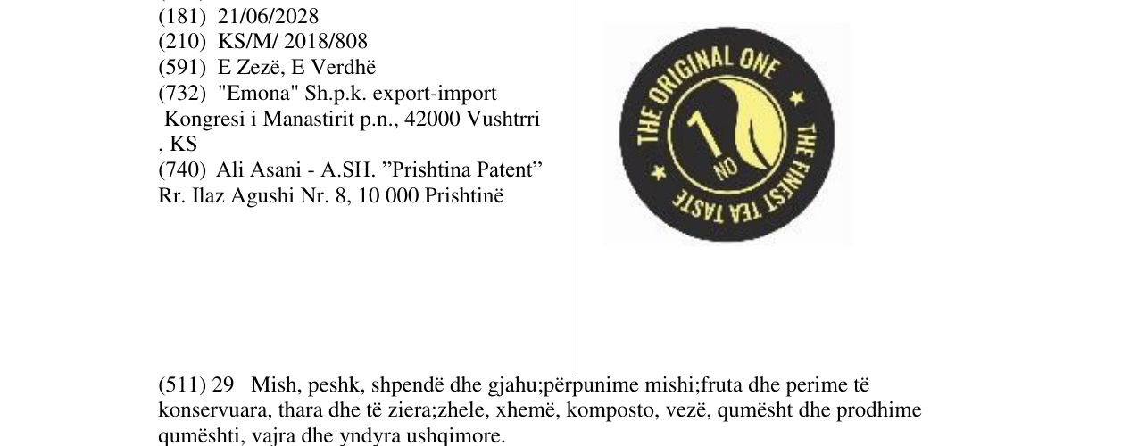 Zëri i markës Markë figurative në buletin