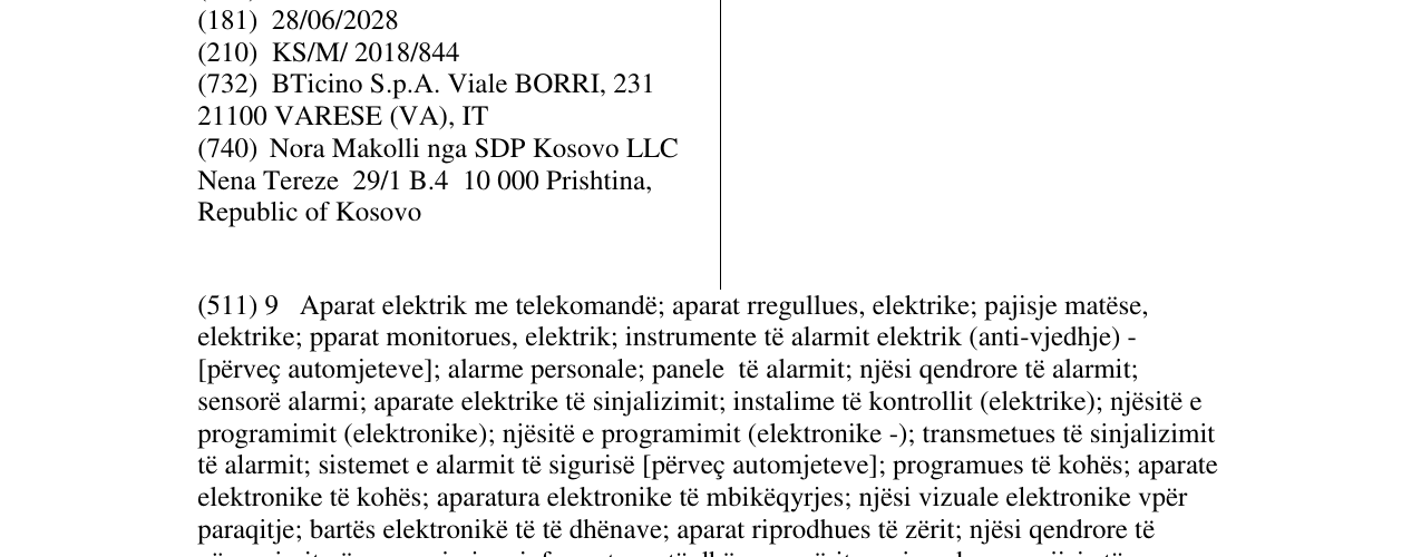 Zëri i markës Classia në buletin