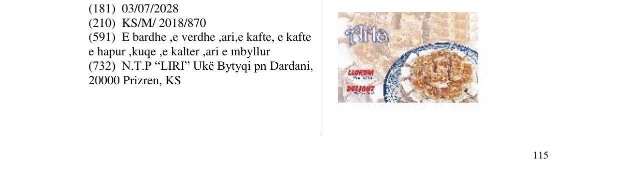 Zëri i markës Markë figurative në buletin