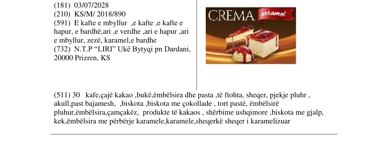Zëri i markës CREMA në buletin