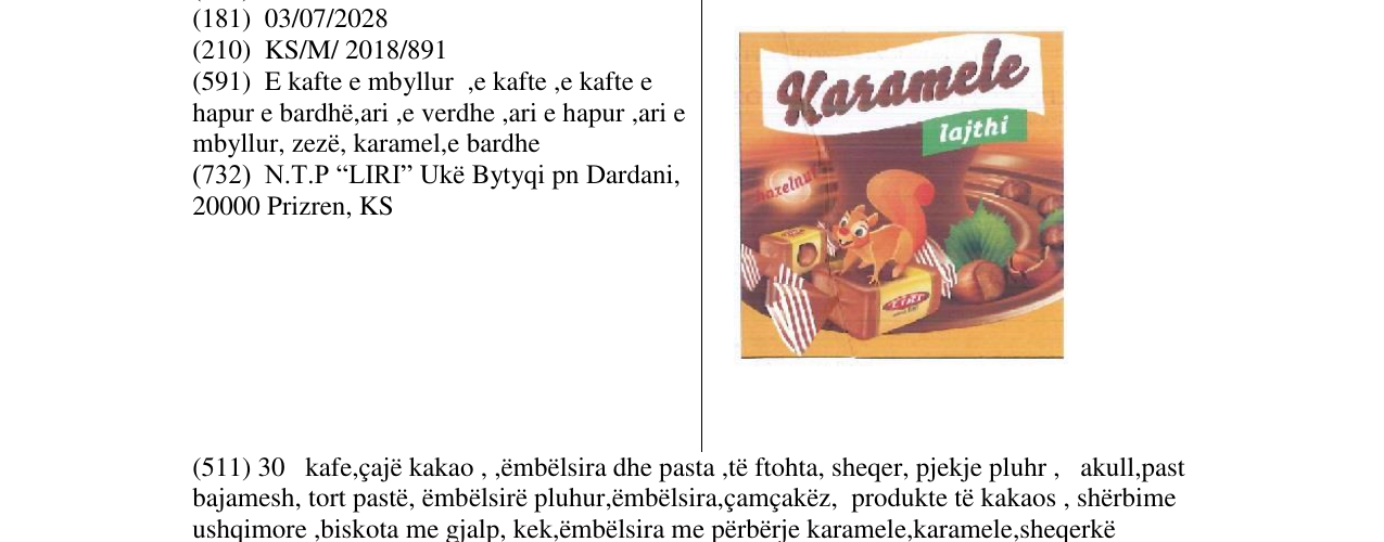 Zëri i markës Kramele në buletin