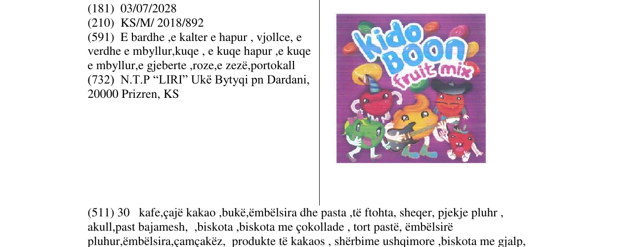 Zëri i markës kido boon në buletin