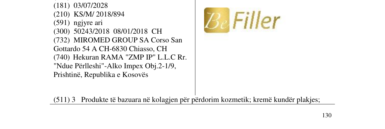 Zëri i markës Be Filler në buletin