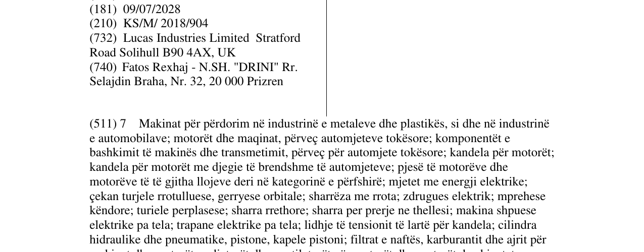 Zëri i markës LUCAS në buletin