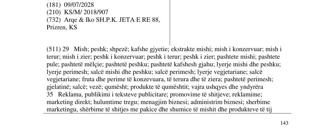 Zëri i markës PEPERONI në buletin