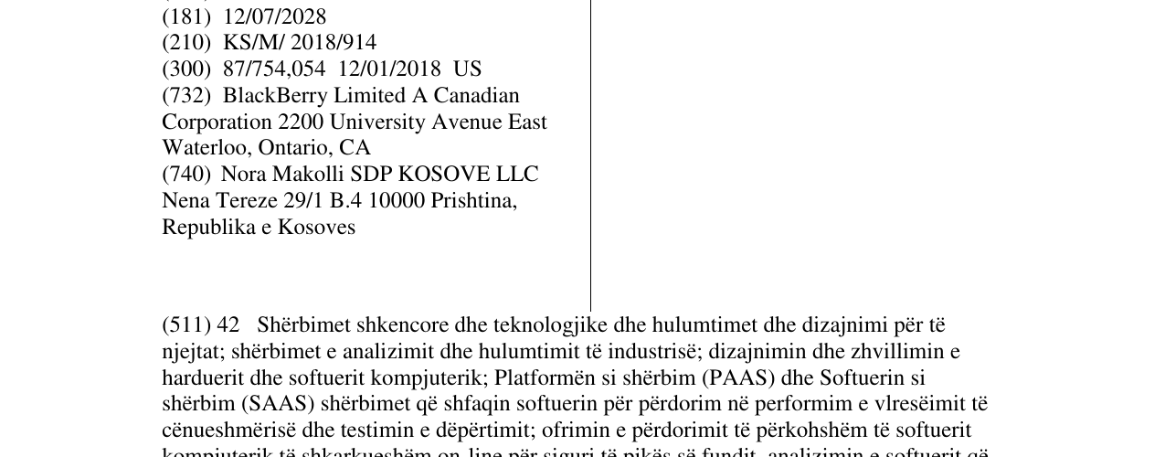 Zëri i markës BLACKBERRY në buletin