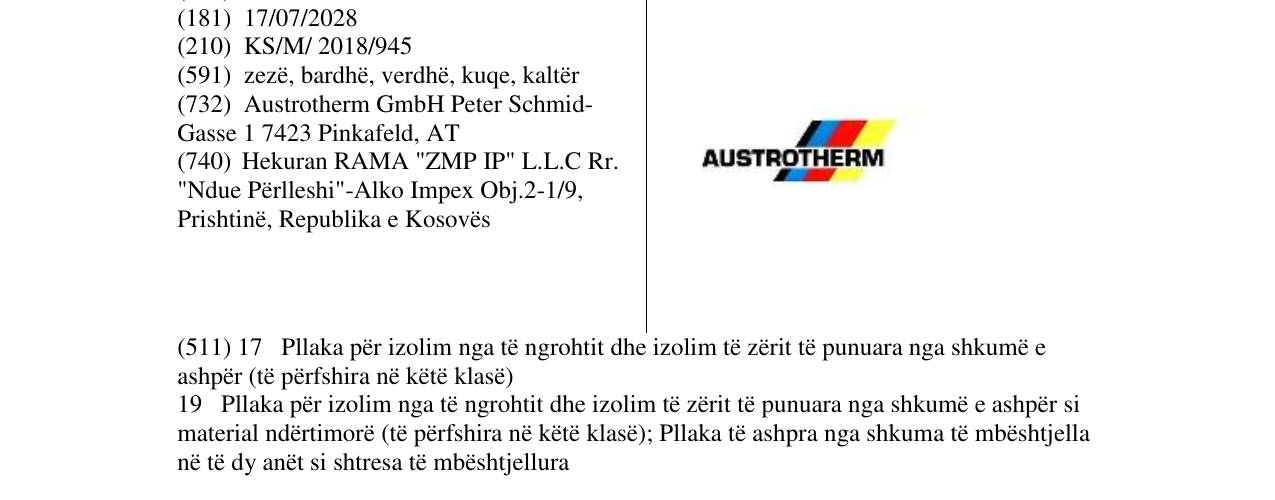 Zëri i markës AUSTROTHERM në buletin