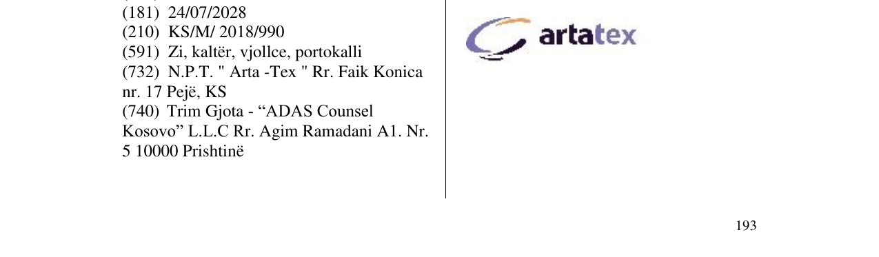 Zëri i markës Markë figurative në buletin