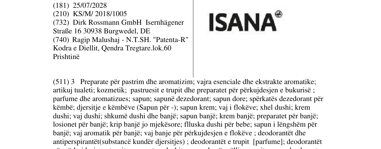 Zëri i markës ISANA në buletin