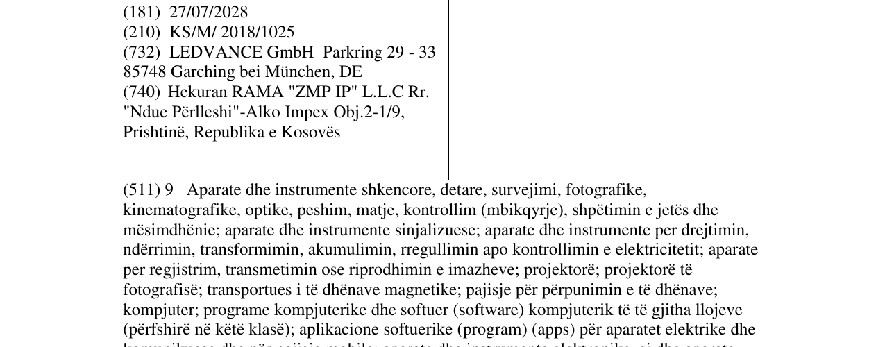 Zëri i markës LEDVANCE në buletin
