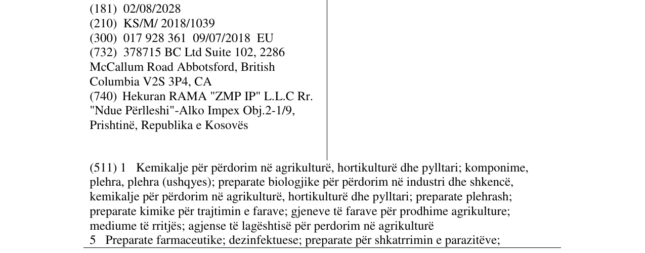 Zëri i markës SM-90 në buletin