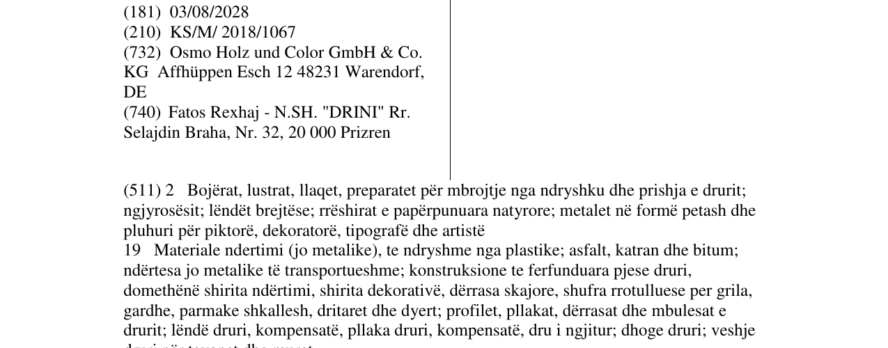 Zëri i markës osmo në buletin