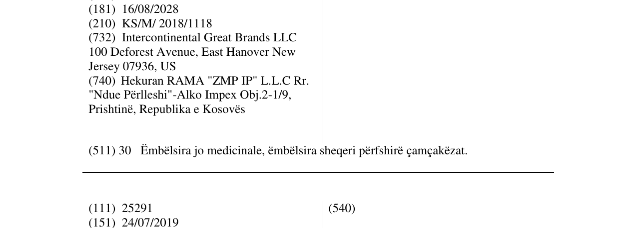 Zëri i markës HALLS në buletin