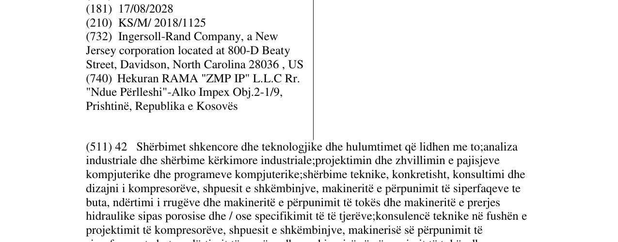 Zëri i markës INGERSOLL RAND në buletin