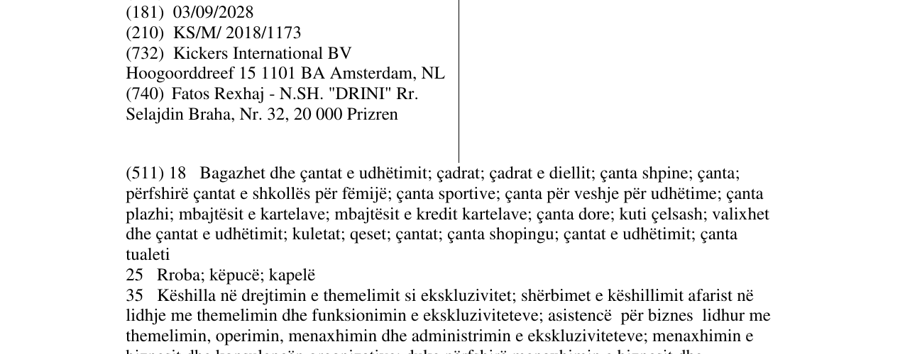 Zëri i markës KICKERS në buletin