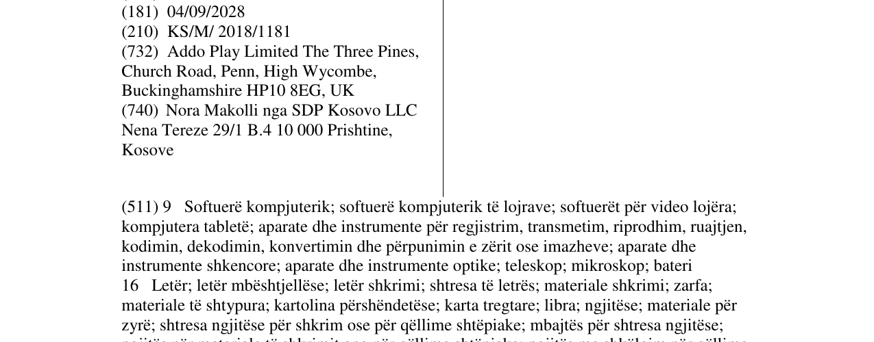 Zëri i markës ADDO në buletin