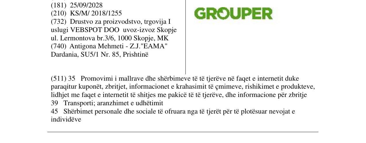 Zëri i markës Markë figurative në buletin