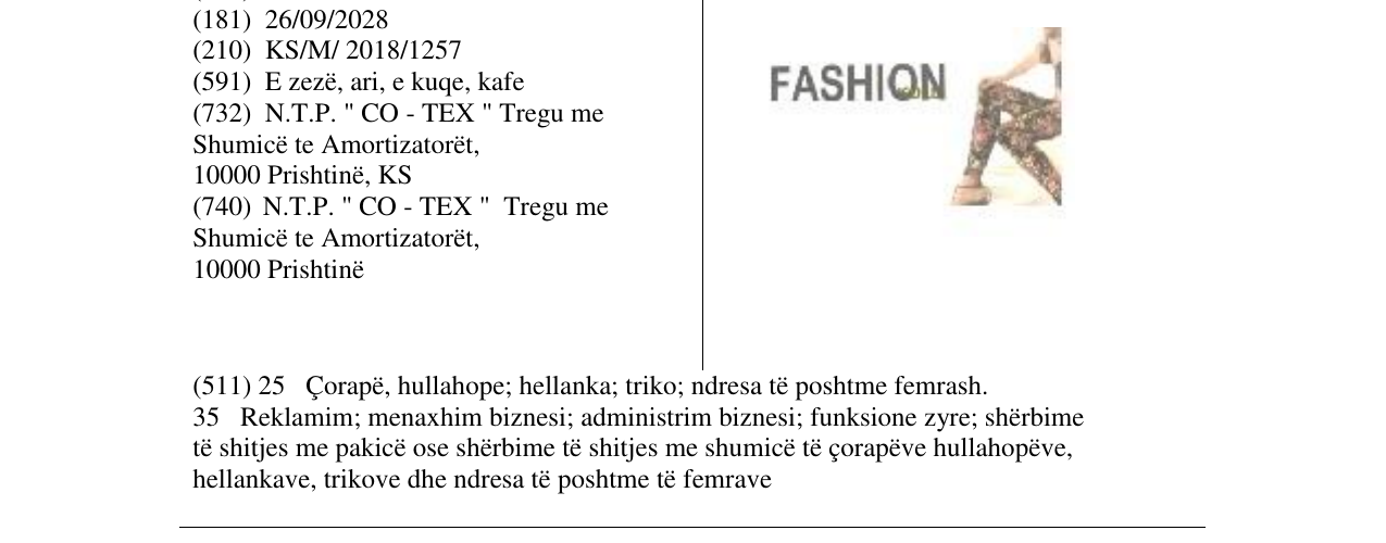 Zëri i markës FASHION në buletin