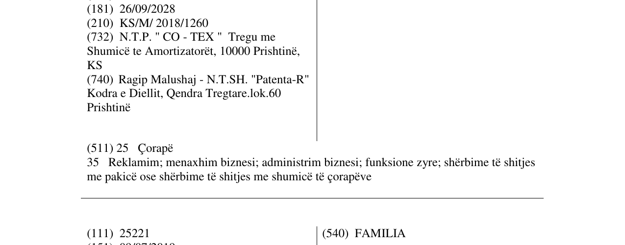 Zëri i markës BONY në buletin