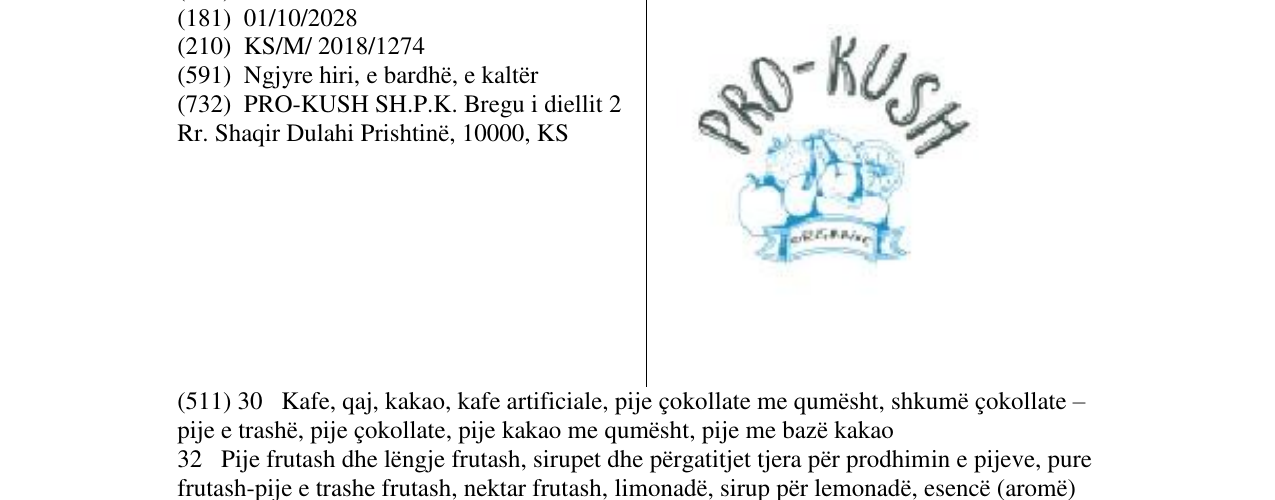 Zëri i markës PRO-KUSH në buletin