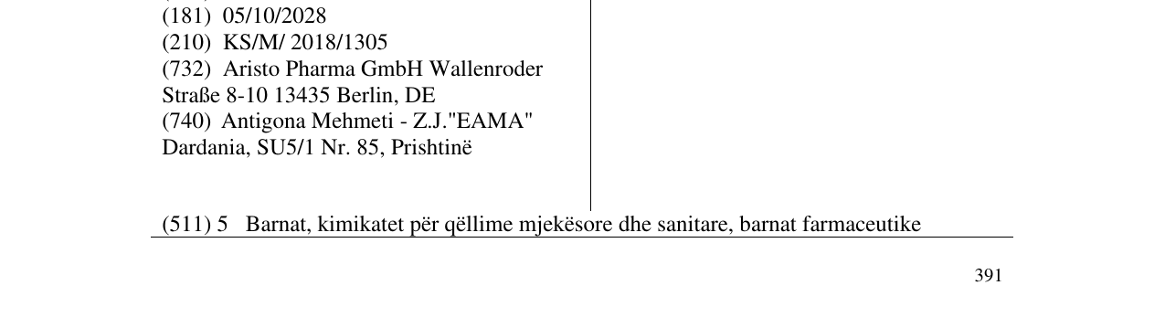 Zëri i markës Blemaren në buletin