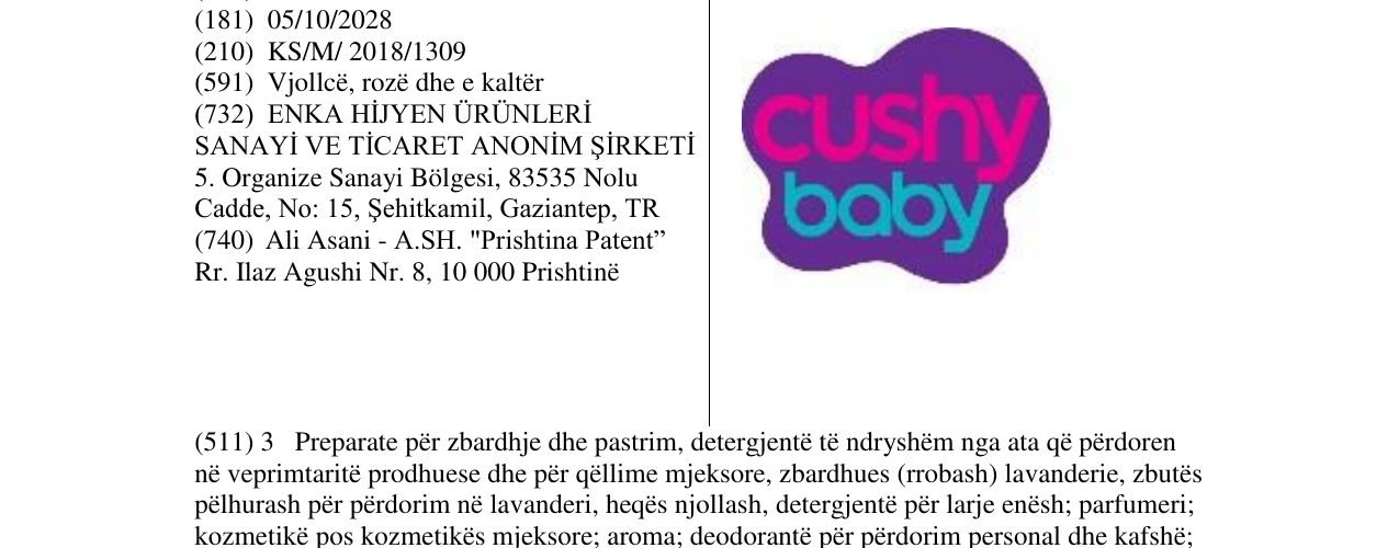 Zëri i markës cushy baby në buletin