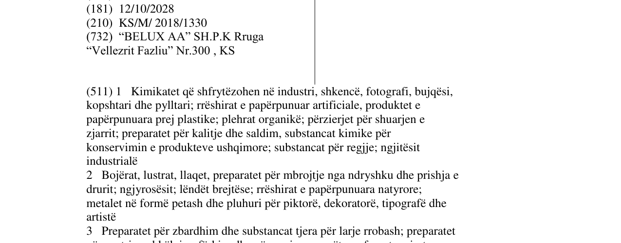 Zëri i markës BELUX në buletin