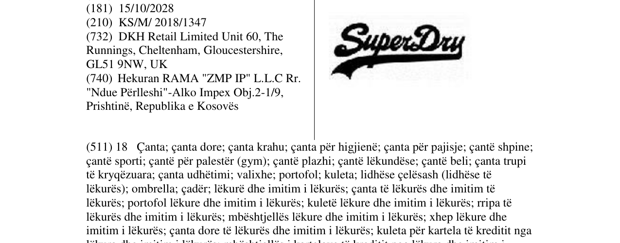 Zëri i markës SuperDry në buletin