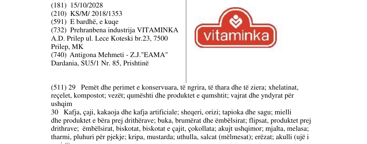 Zëri i markës vitaminka në buletin