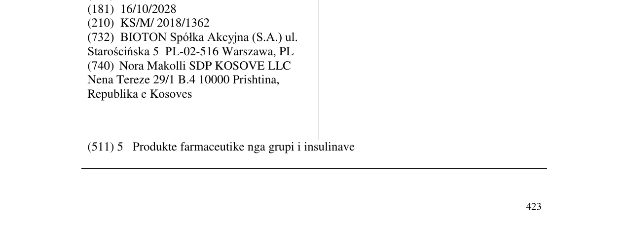 Zëri i markës GENSULIN në buletin