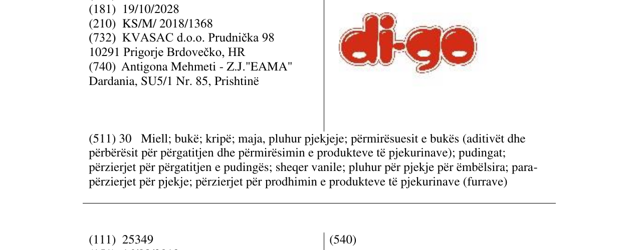 Zëri i markës di-go në buletin