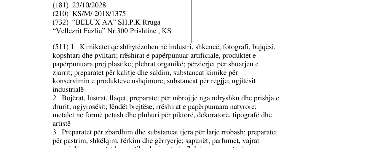 Zëri i markës FLAMMAT në buletin