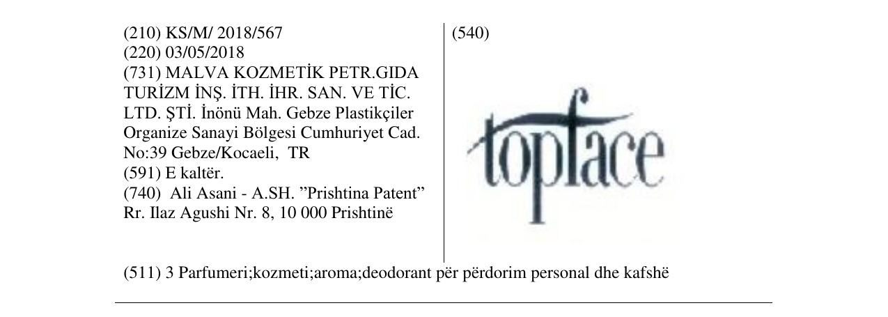 Zëri i markës topface në buletin