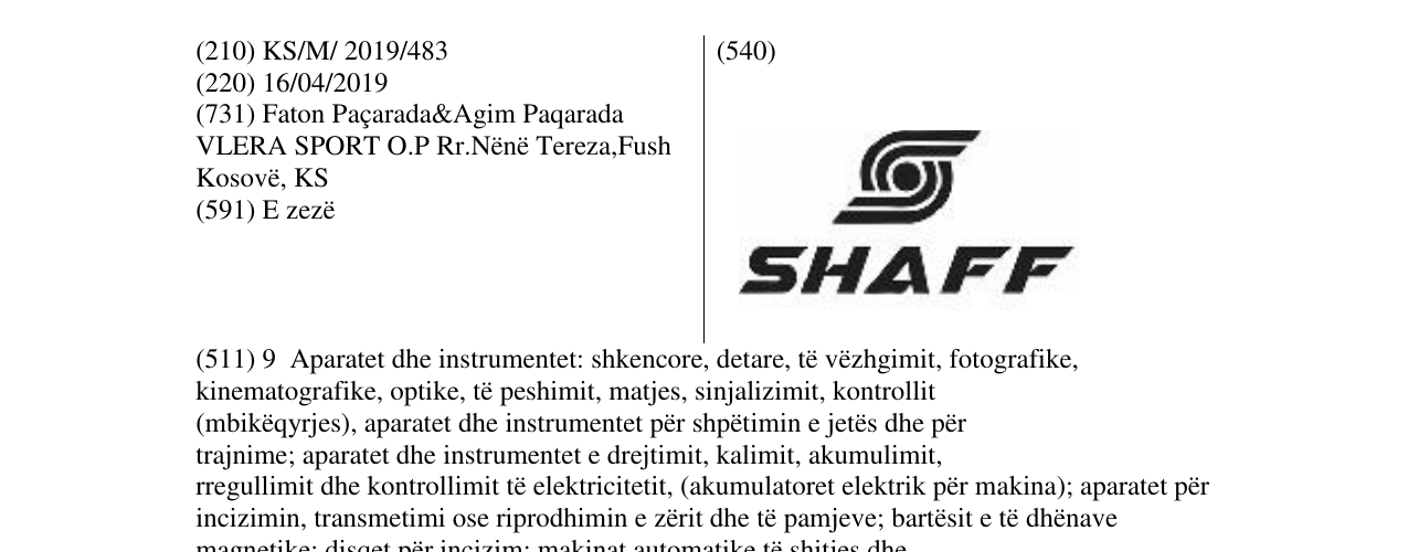 Zëri i markës SHAFF në buletin