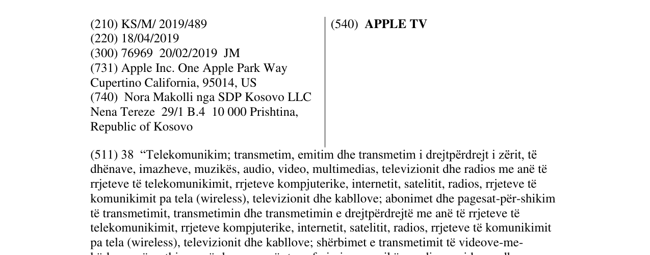 Zëri i markës APPLE TV në buletin