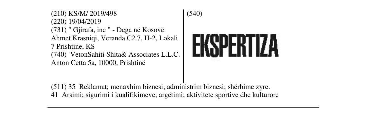 Zëri i markës EKSPERTIZA në buletin